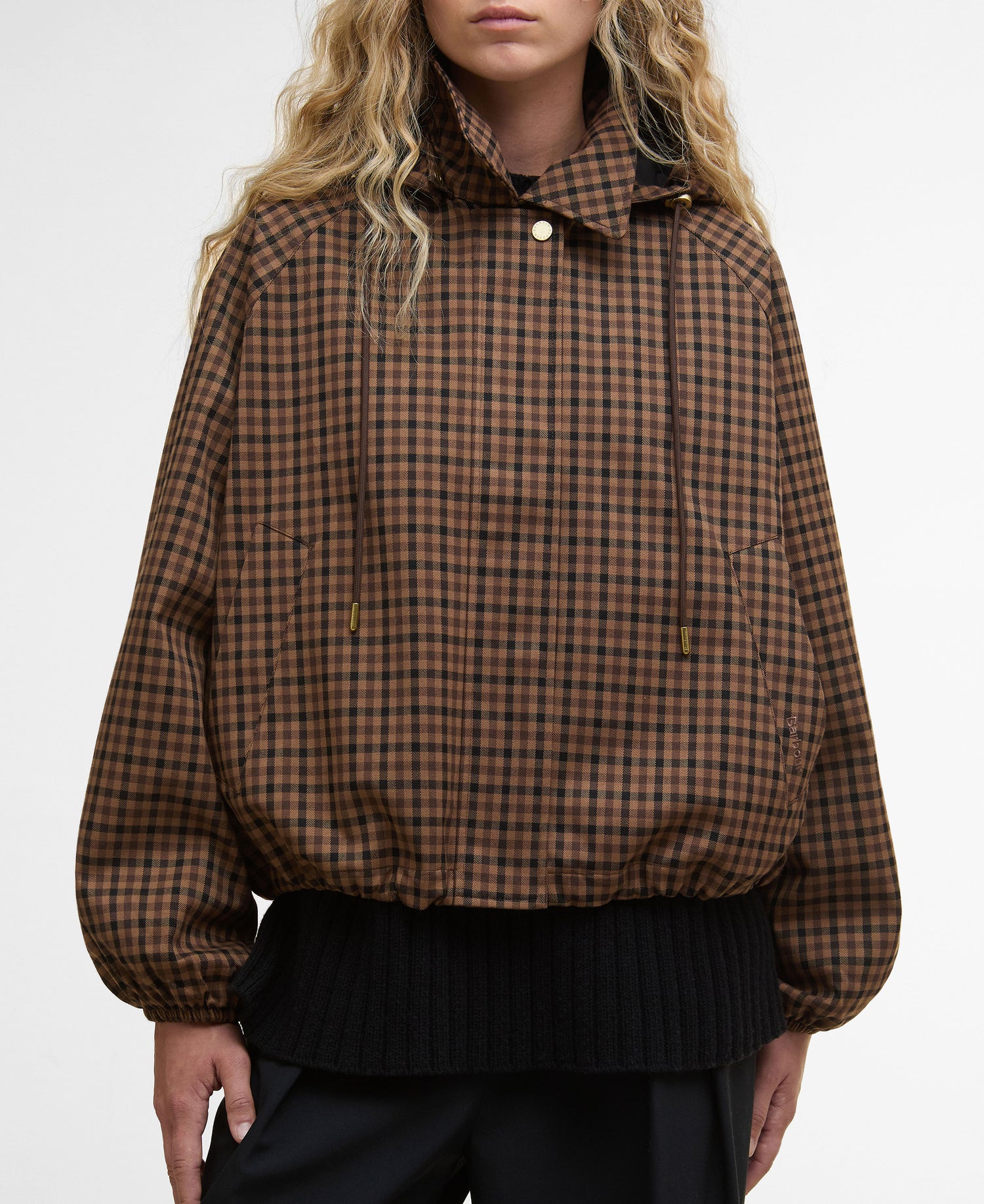 Audrey Showerproof Jacket - Vicuna Gingham Check