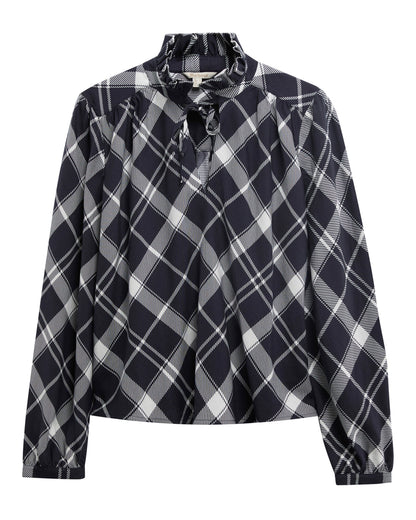 Baiton Top - Dark Navy/White Check