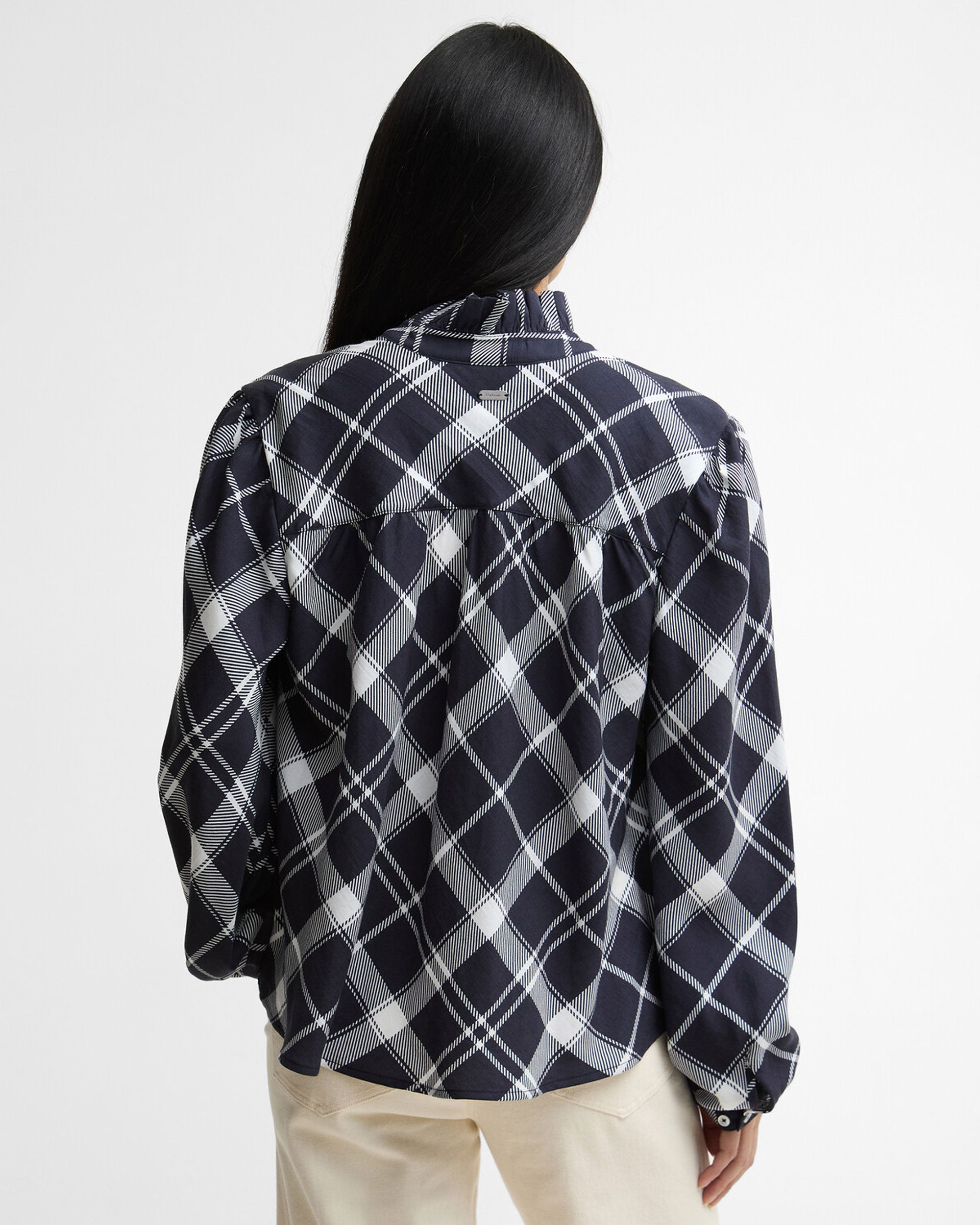 Baiton Top - Dark Navy/White Check