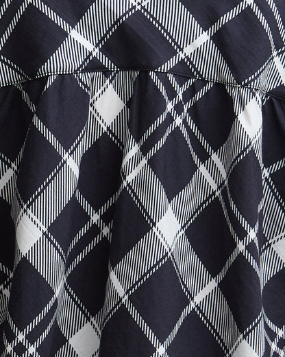 Baiton Top - Dark Navy/White Check