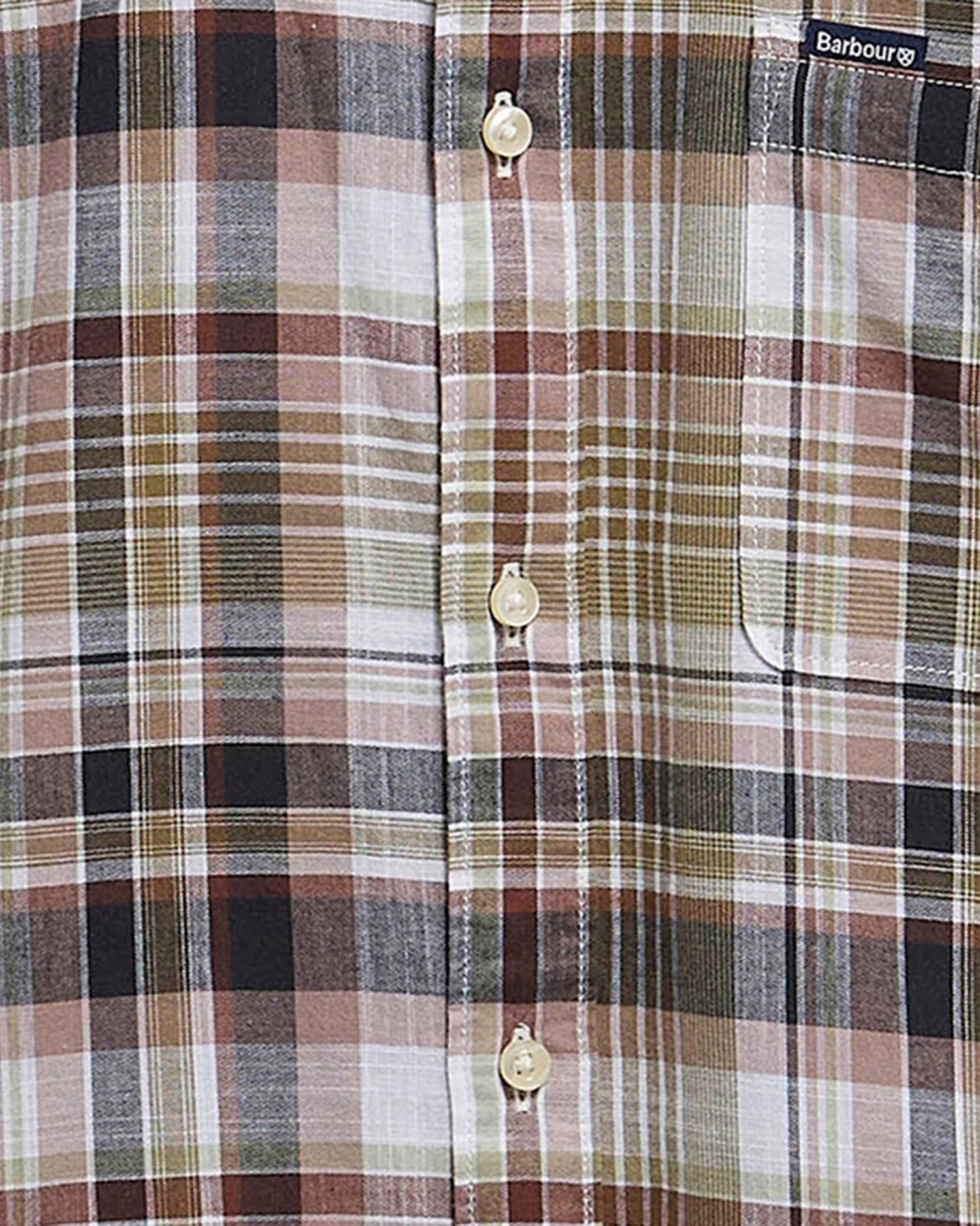 Baycliff Checked Short Sleeve Tailored Shirt - Burnt Pepper