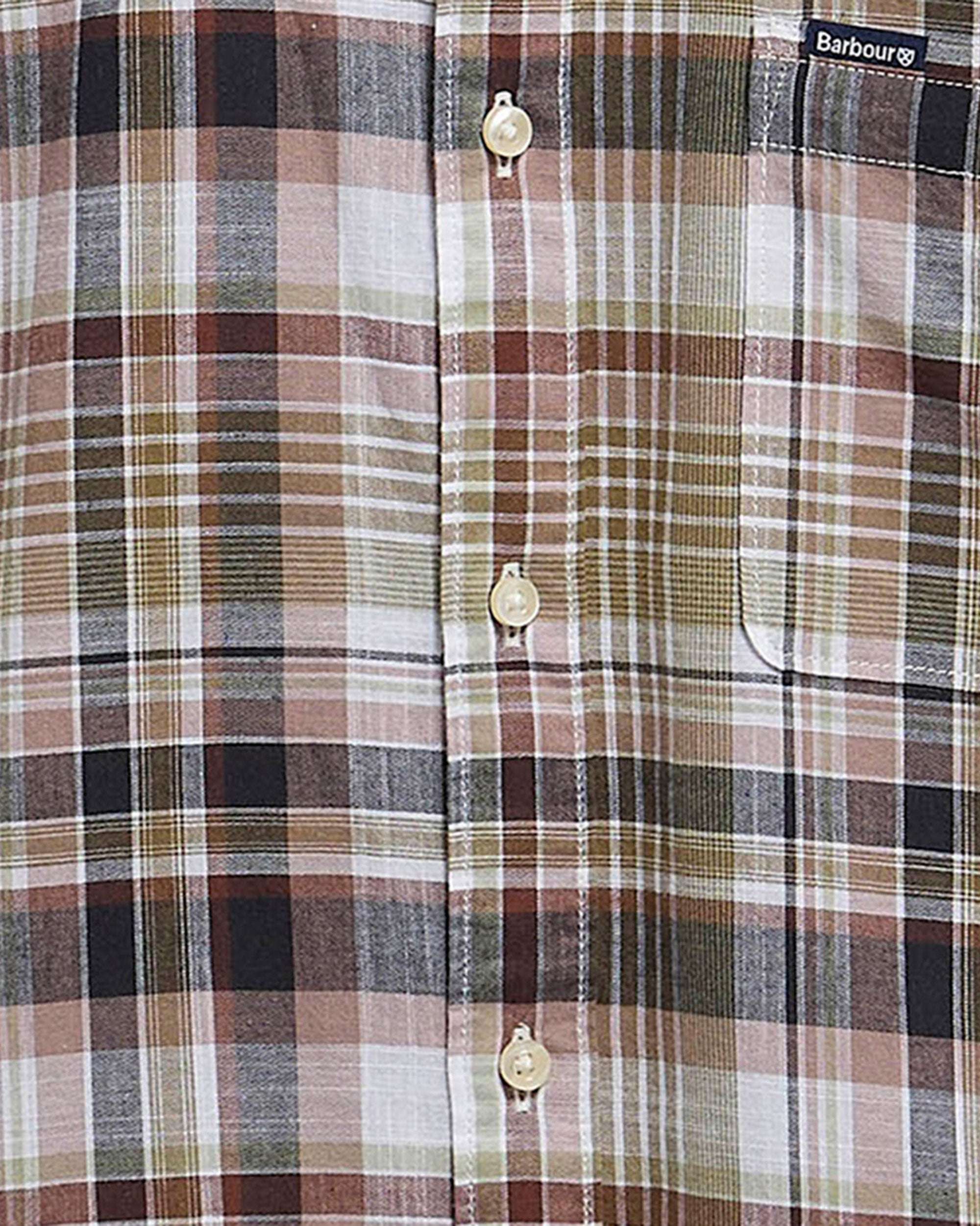 Baycliff Checked Short Sleeve Tailored Shirt - Burnt Pepper