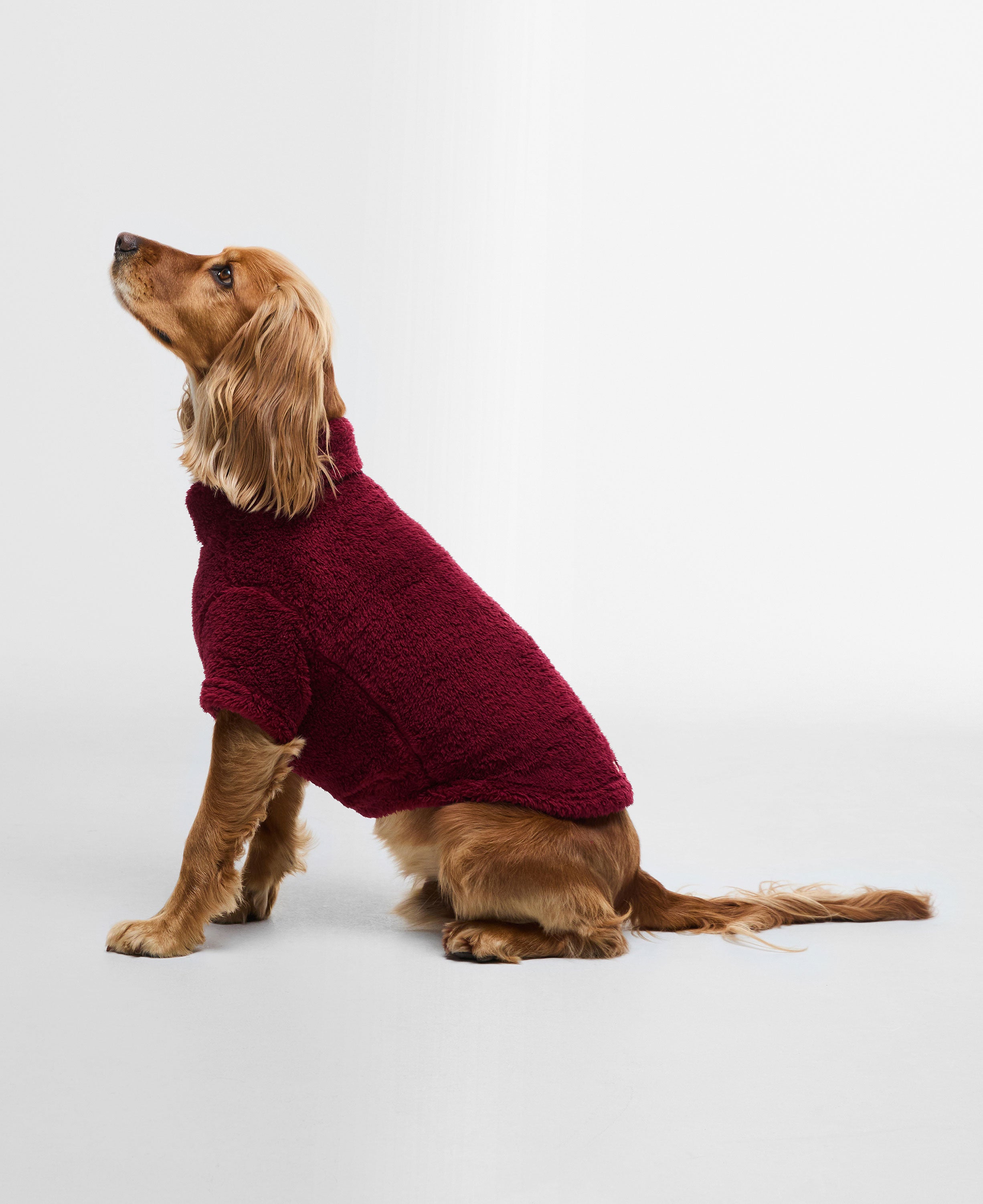 Brindle Fleece Dog Jumper - Red