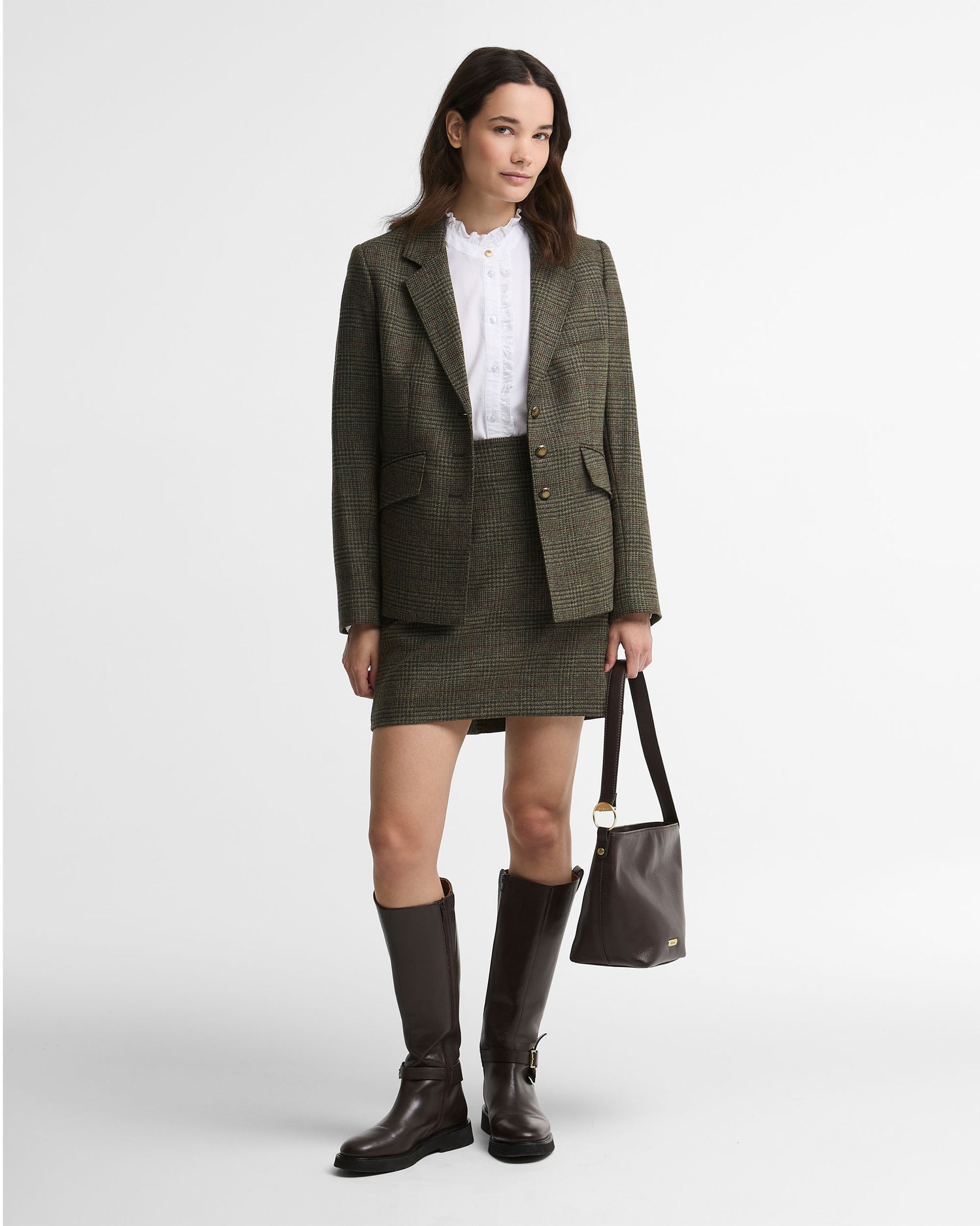 Browning Skirt - Olive Prince Of Wales