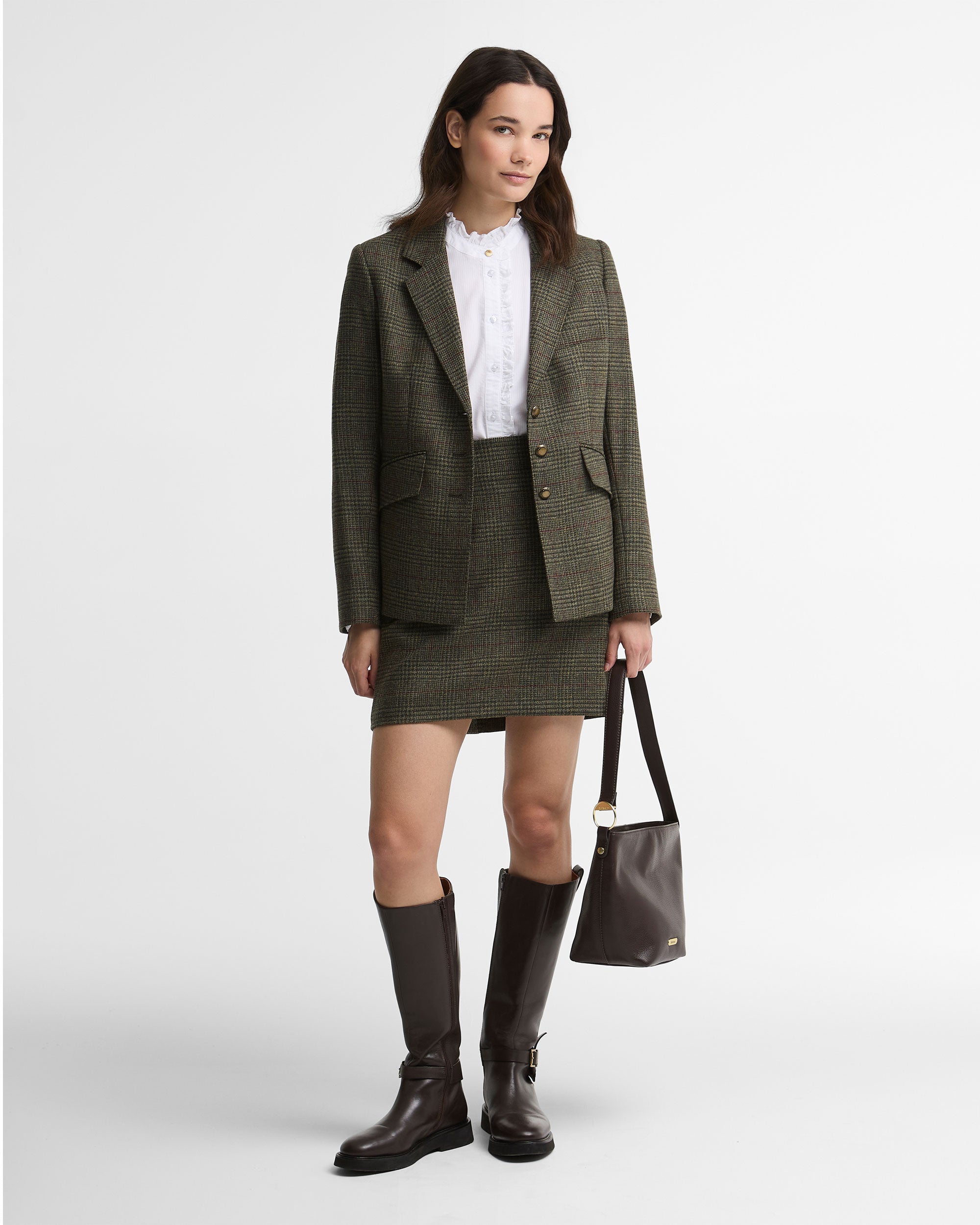 Browning Skirt - Olive Prince Of Wales