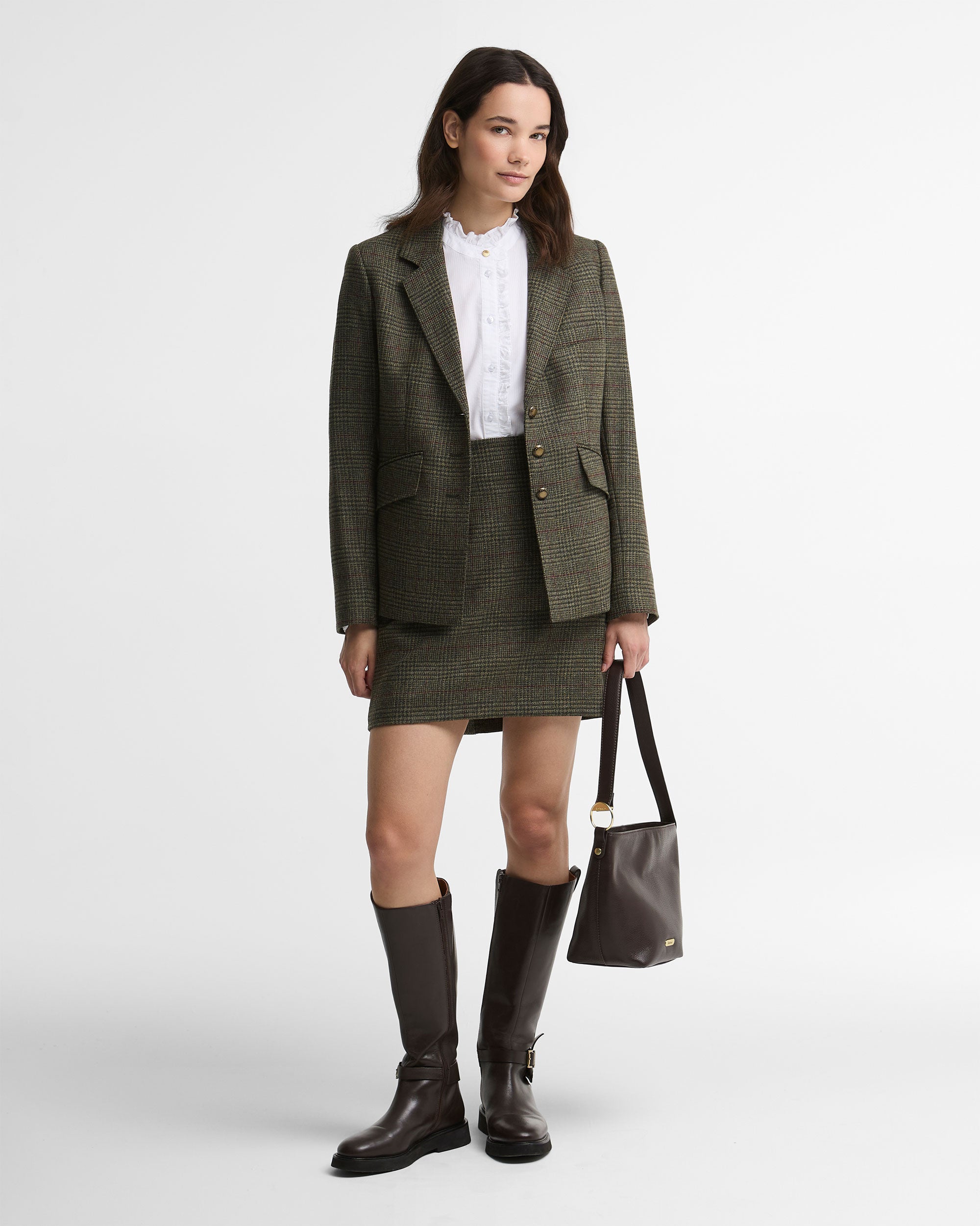 Browning Tailored Jacket - Olive Prince Of Wales Check