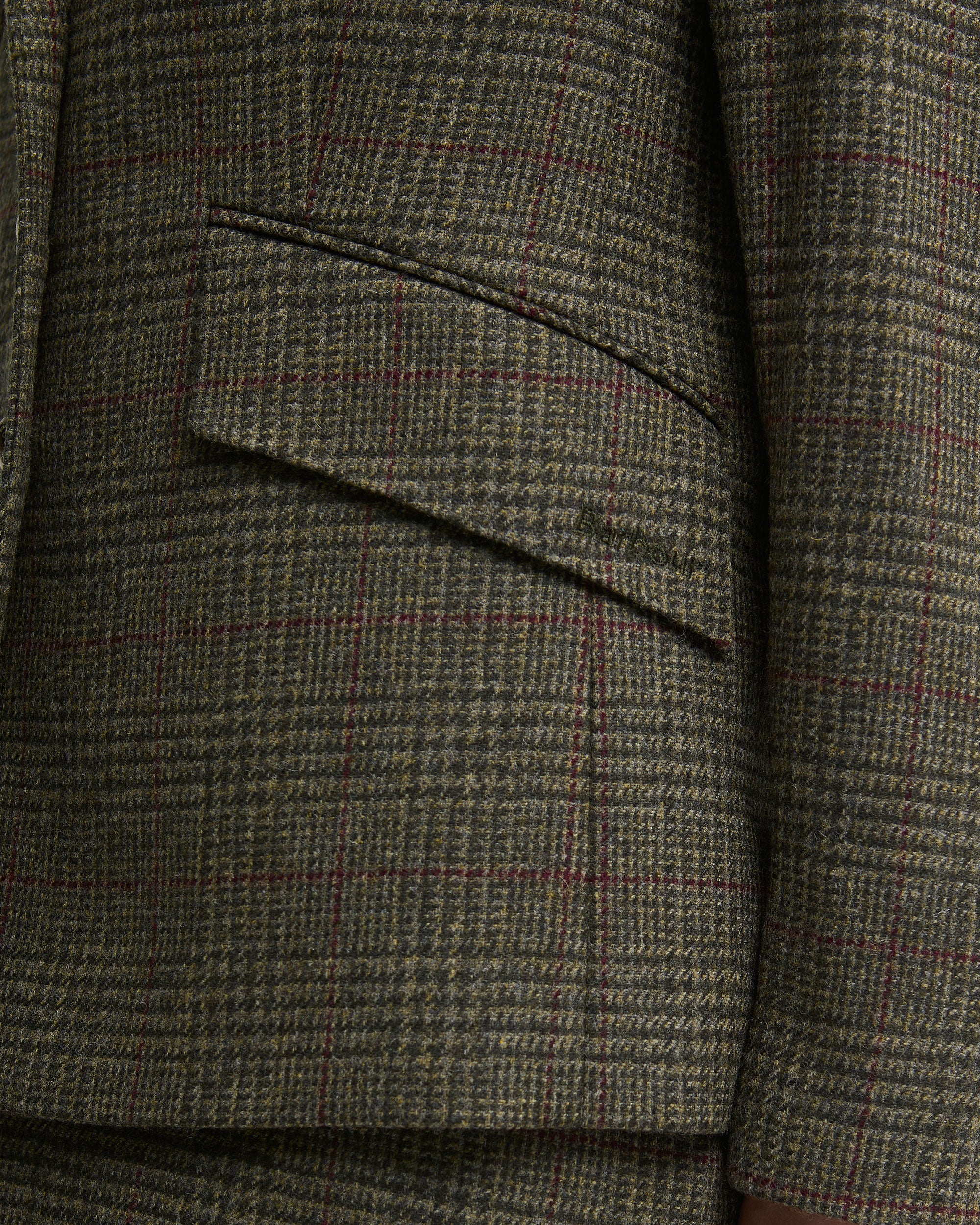 Browning Tailored Jacket - Olive Prince Of Wales Check