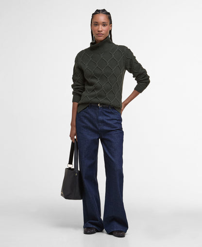 Burne Roll Neck Knitted Jumper - Olive