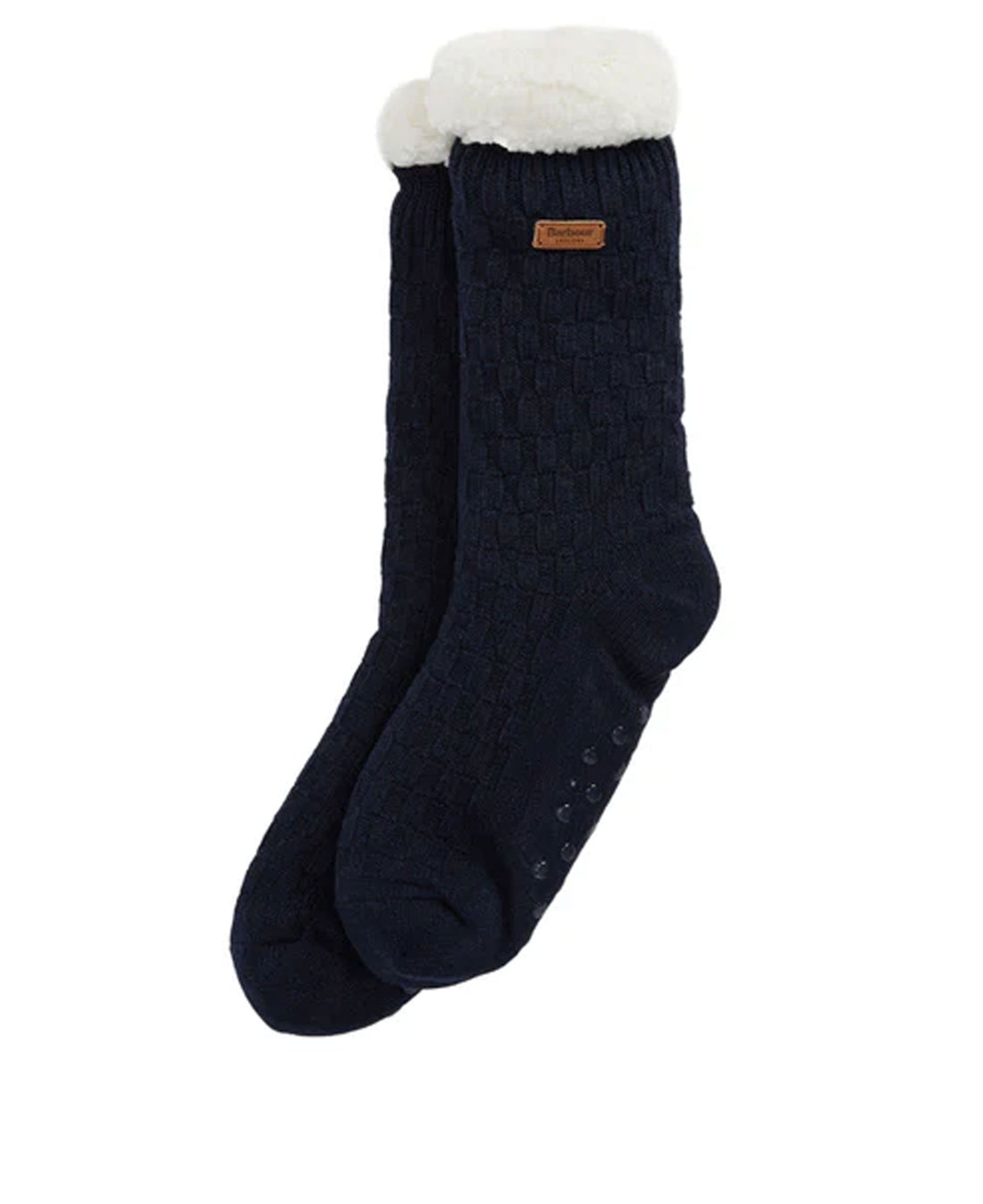 Cable Knit Lounge Socks - Navy