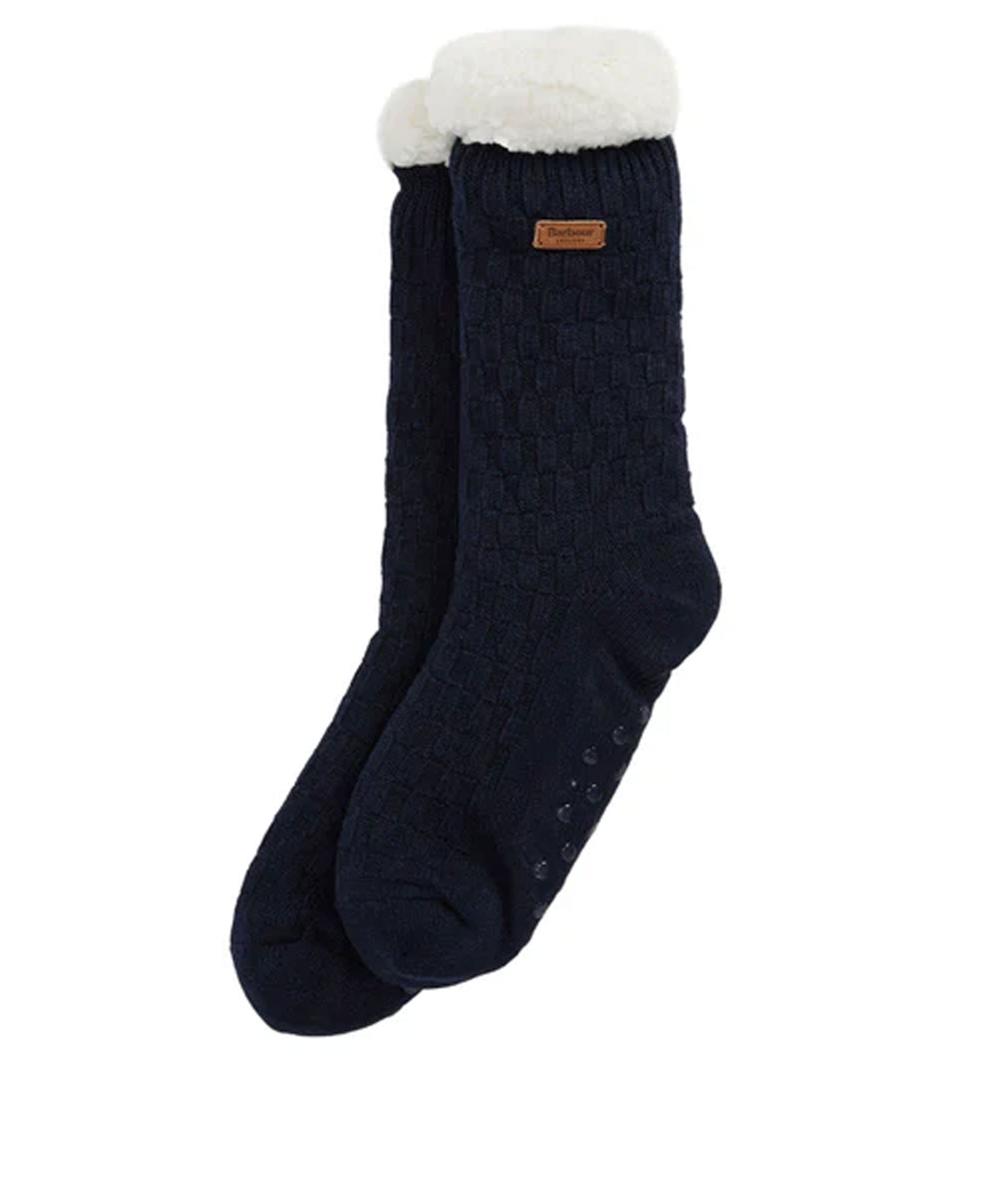 Cable Knit Lounge Socks - Navy