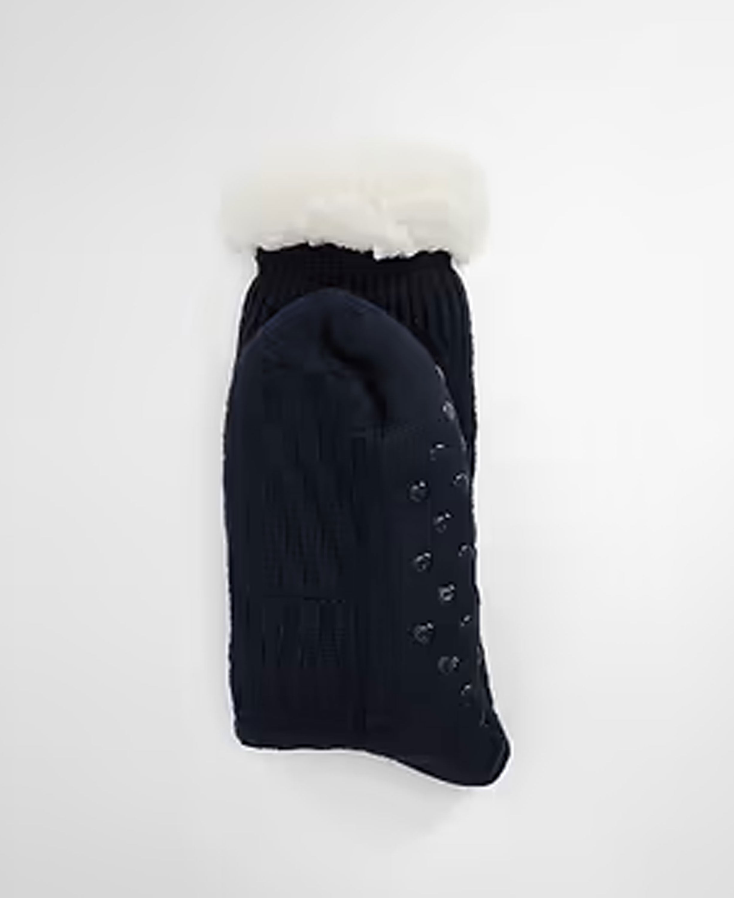 Cable Knit Lounge Socks - Navy