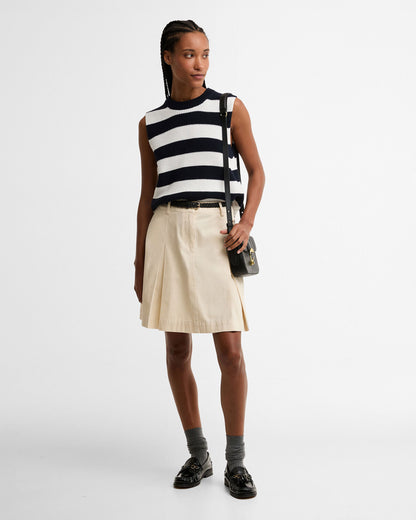 Cartmel Knitted Vest - Dark Navy Stripe