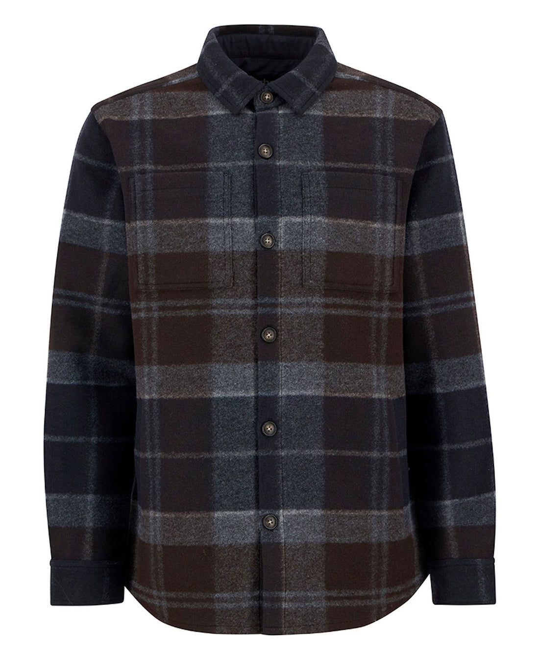 Chapter Tailored Check Overshirt - Midnight Oak Tartan
