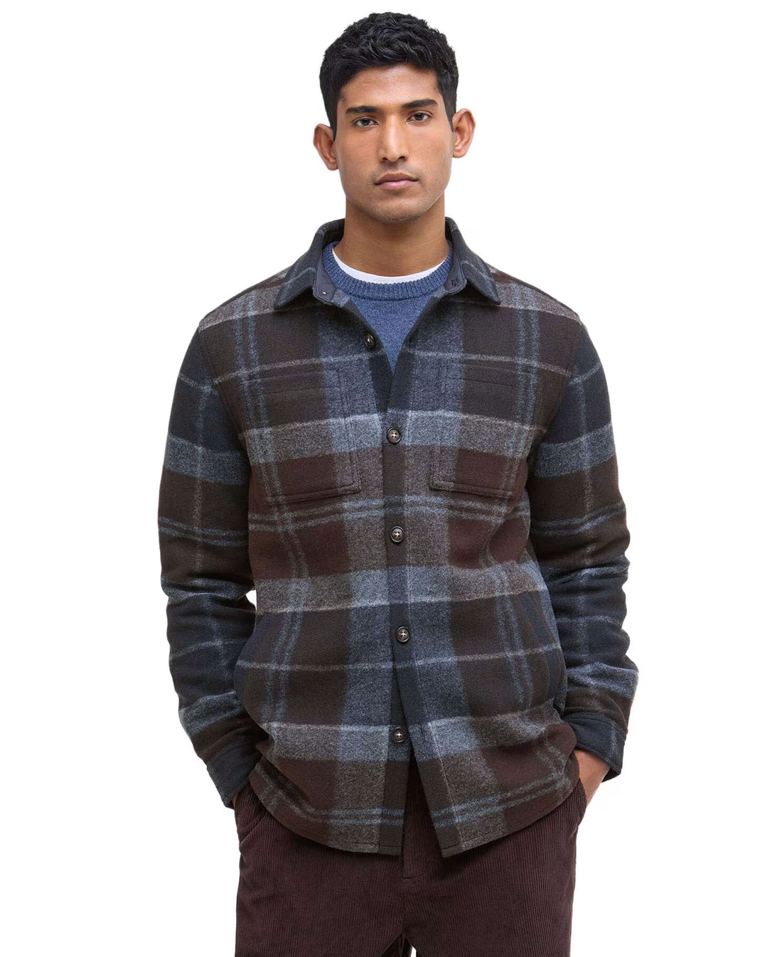 Chapter Tailored Check Overshirt - Midnight Oak Tartan