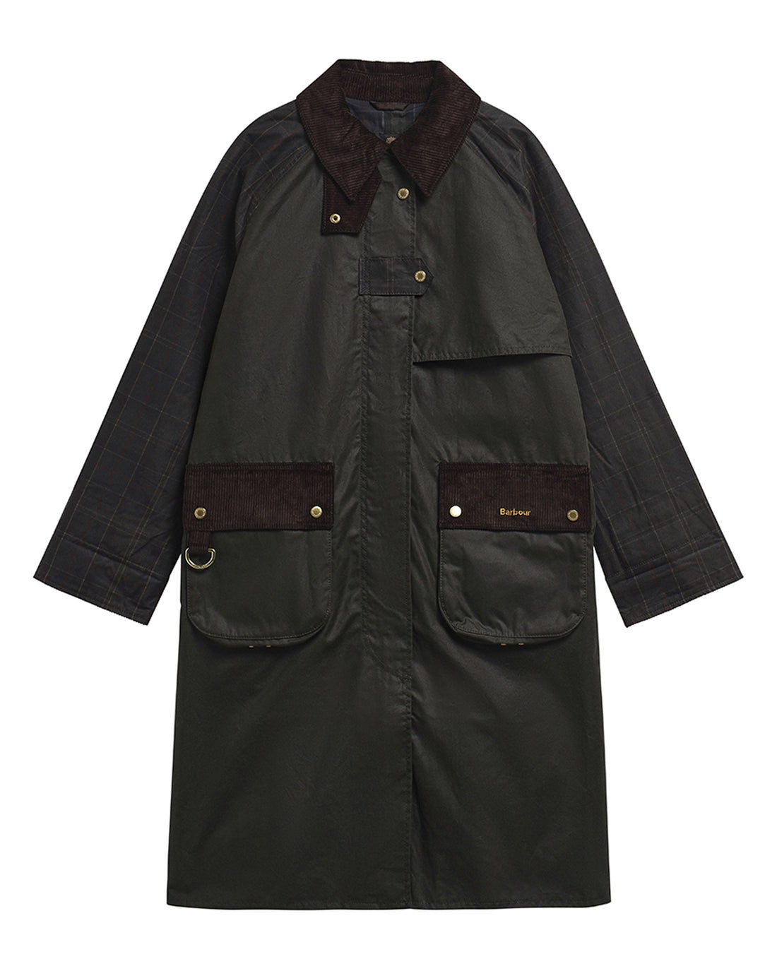 Checked Kirklees Wax Jacket - Fern/Classic/Shadow Classic