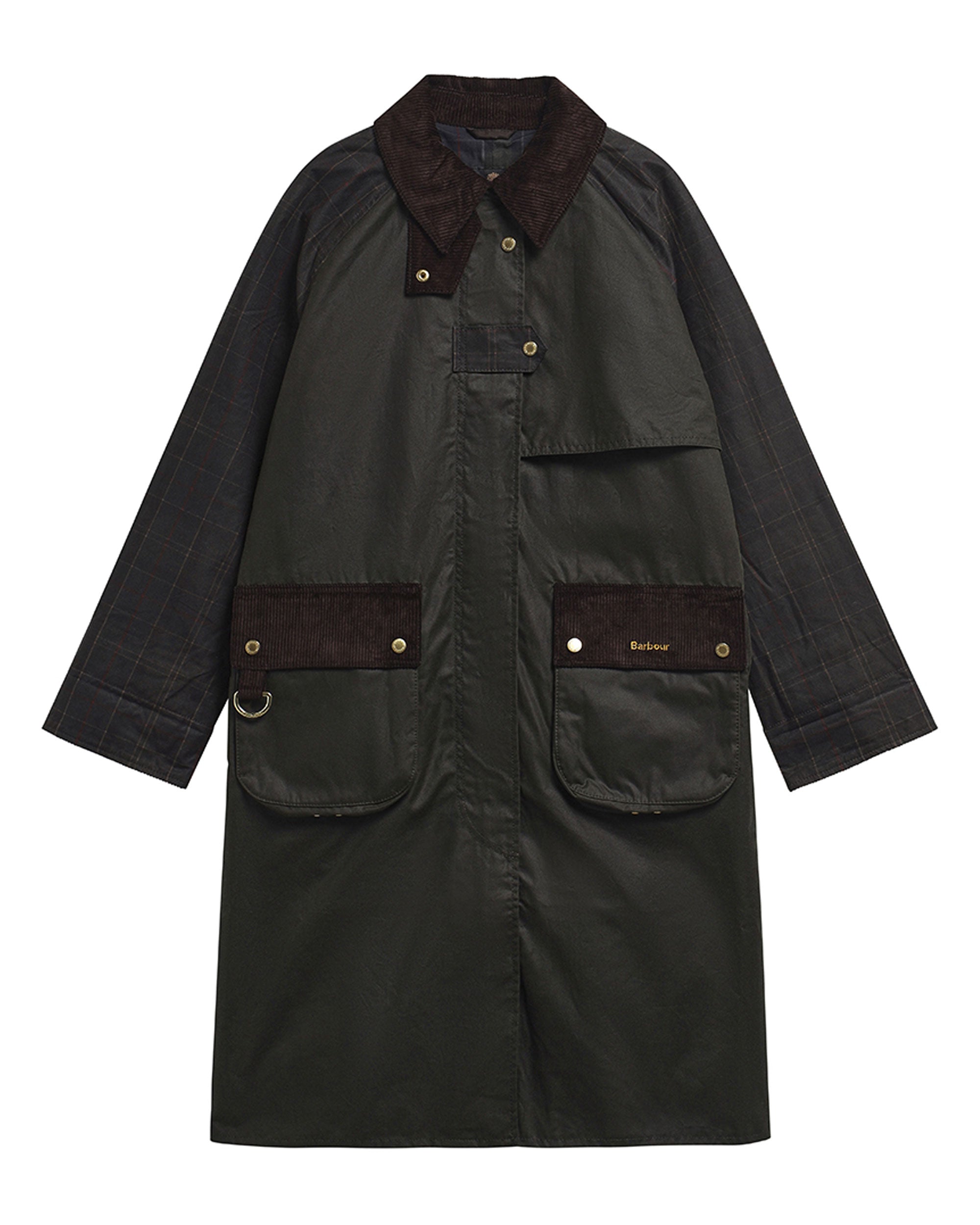 Checked Kirklees Wax Jacket - Fern/Classic/Shadow Classic