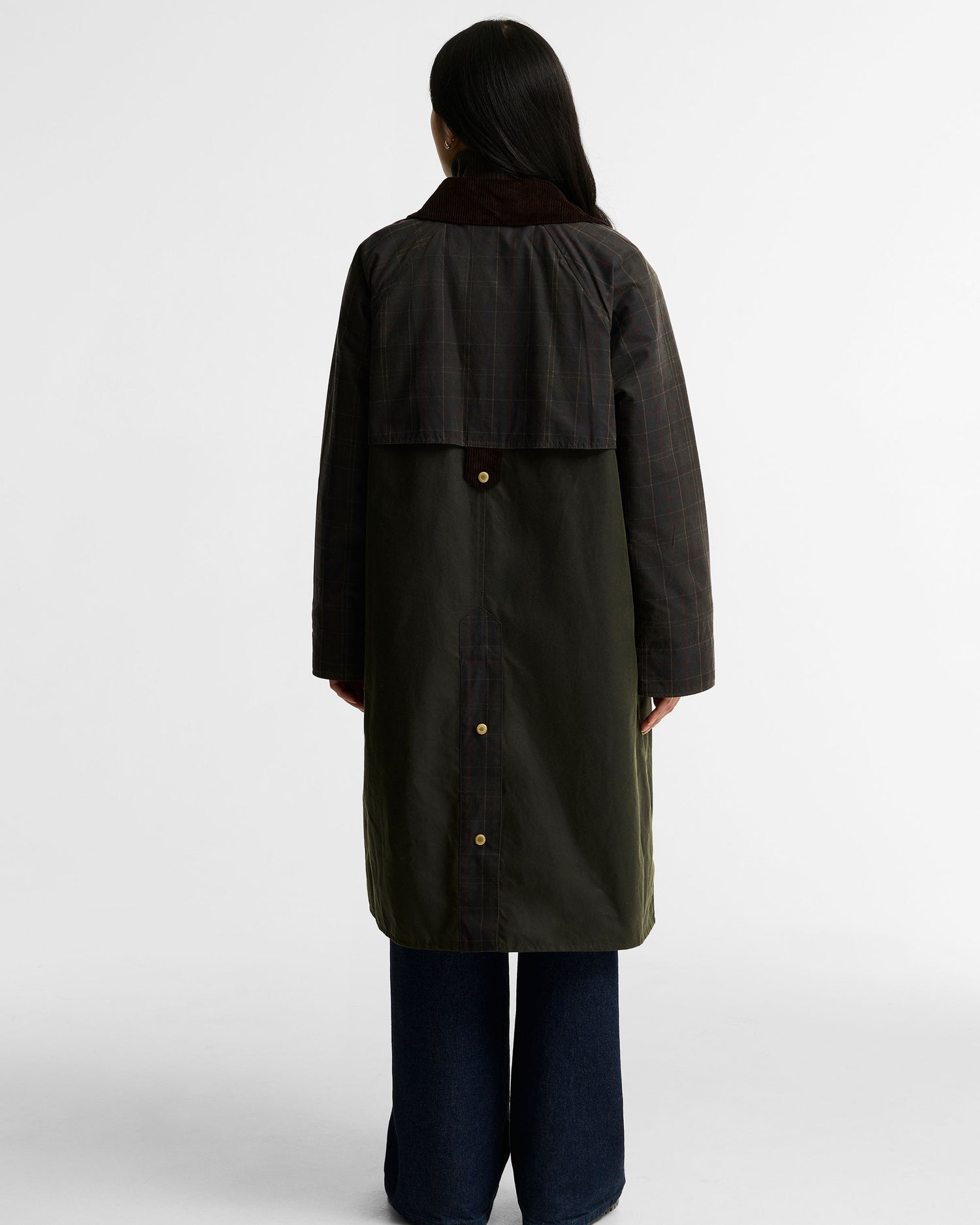 Checked Kirklees Wax Jacket - Fern/Classic/Shadow Classic