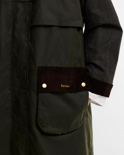 Checked Kirklees Wax Jacket - Fern/Classic/Shadow Classic