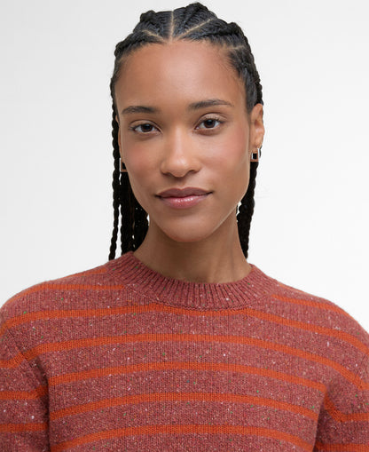 Claydon Knitted Jumper - Burnt Orange Stripe