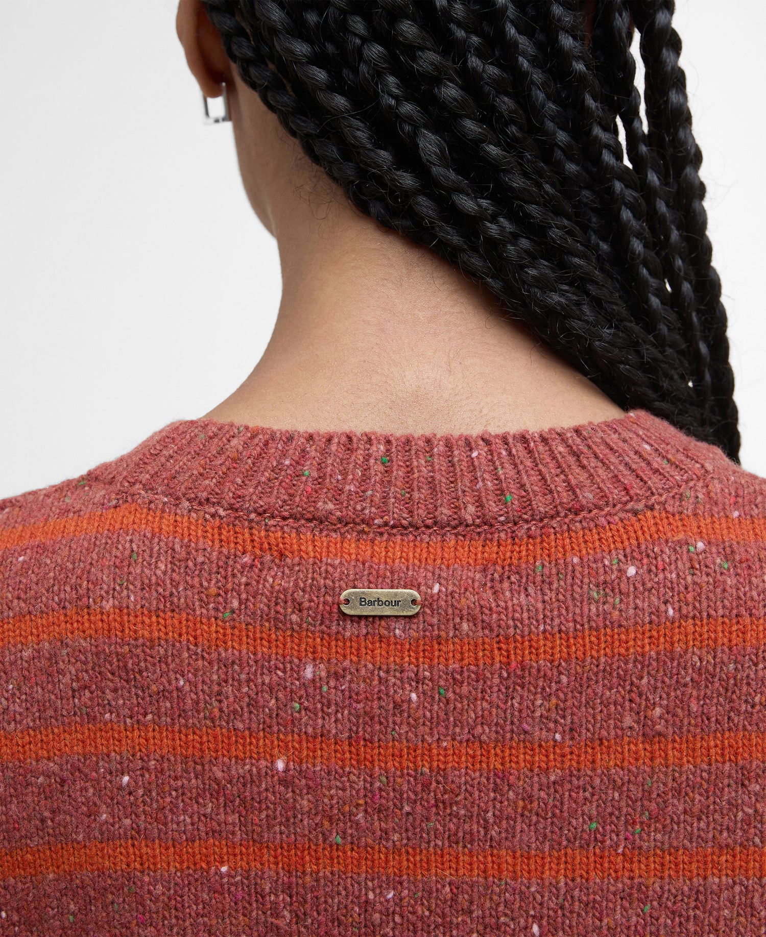Claydon Knitted Jumper - Burnt Orange Stripe