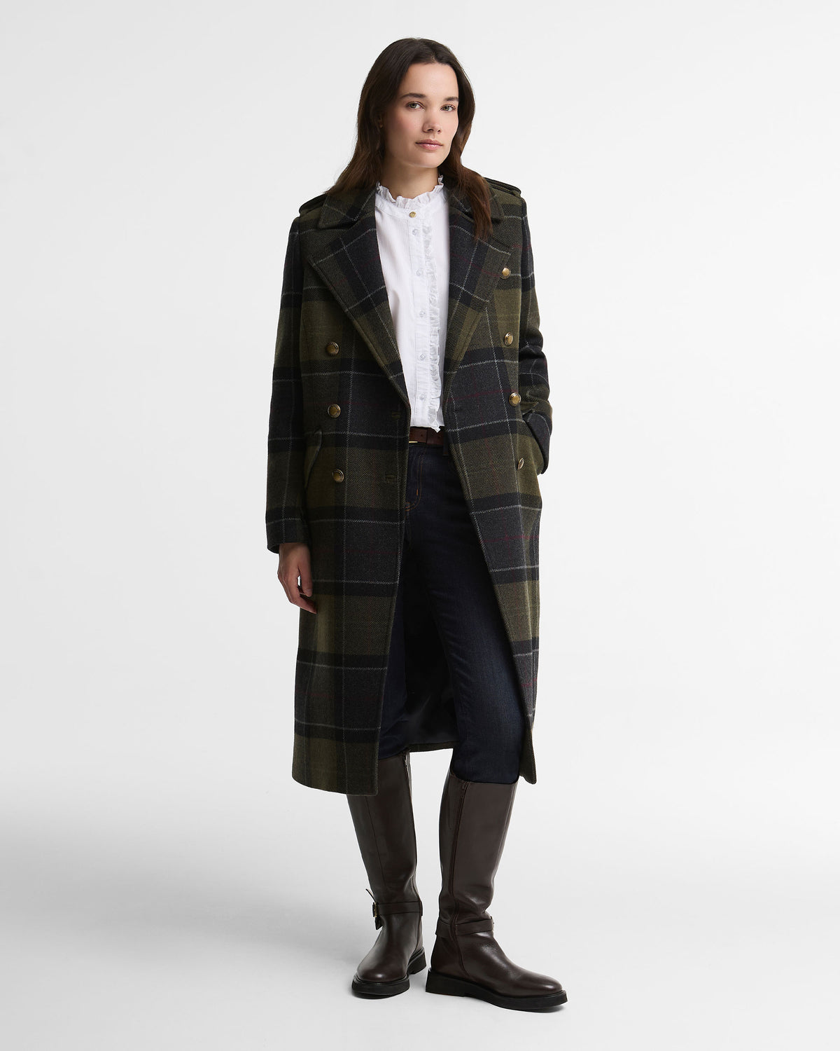 Cottesmore Checked Wool Coat - Shadow Classic Tartan