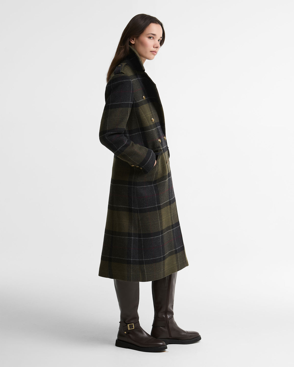 Cottesmore Checked Wool Coat - Shadow Classic Tartan