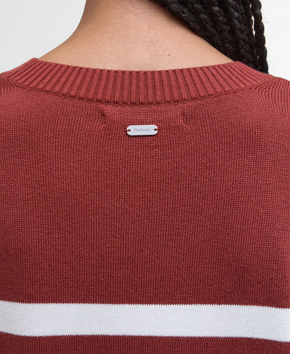 Demi Striped Crew Neck Jumper - Burnt Henna Stripe
