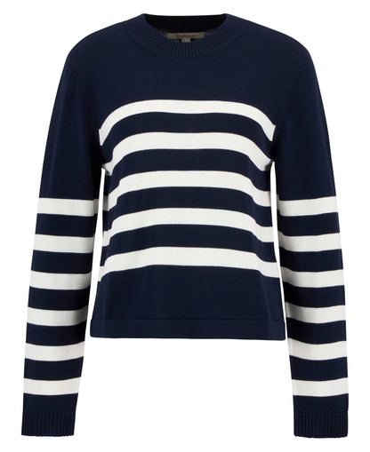 Demi Striped Crew Neck Jumper - Dark Navy Stripe