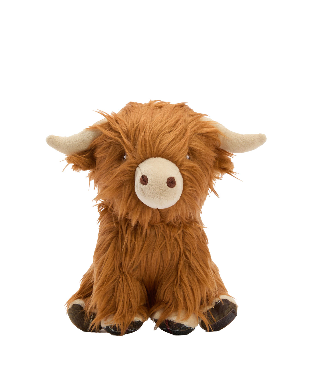 Dog Highland Cow Toy - Brown/Classic Tartan