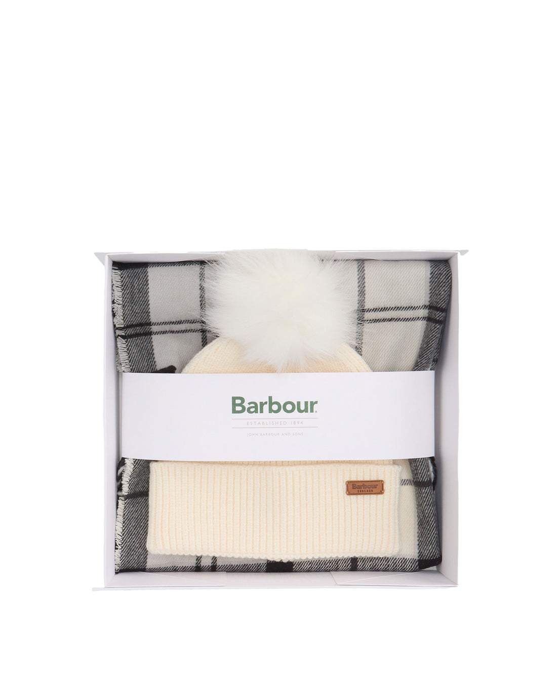 Dover Beanie & Hailes Scarf Gift Set - Monochrome Tartan