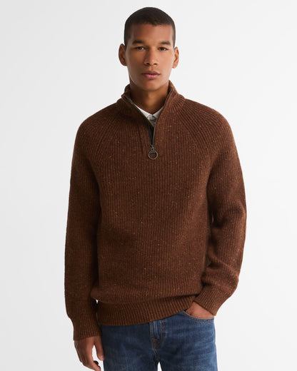 Essentials Fleck Half Zip - Bracken
