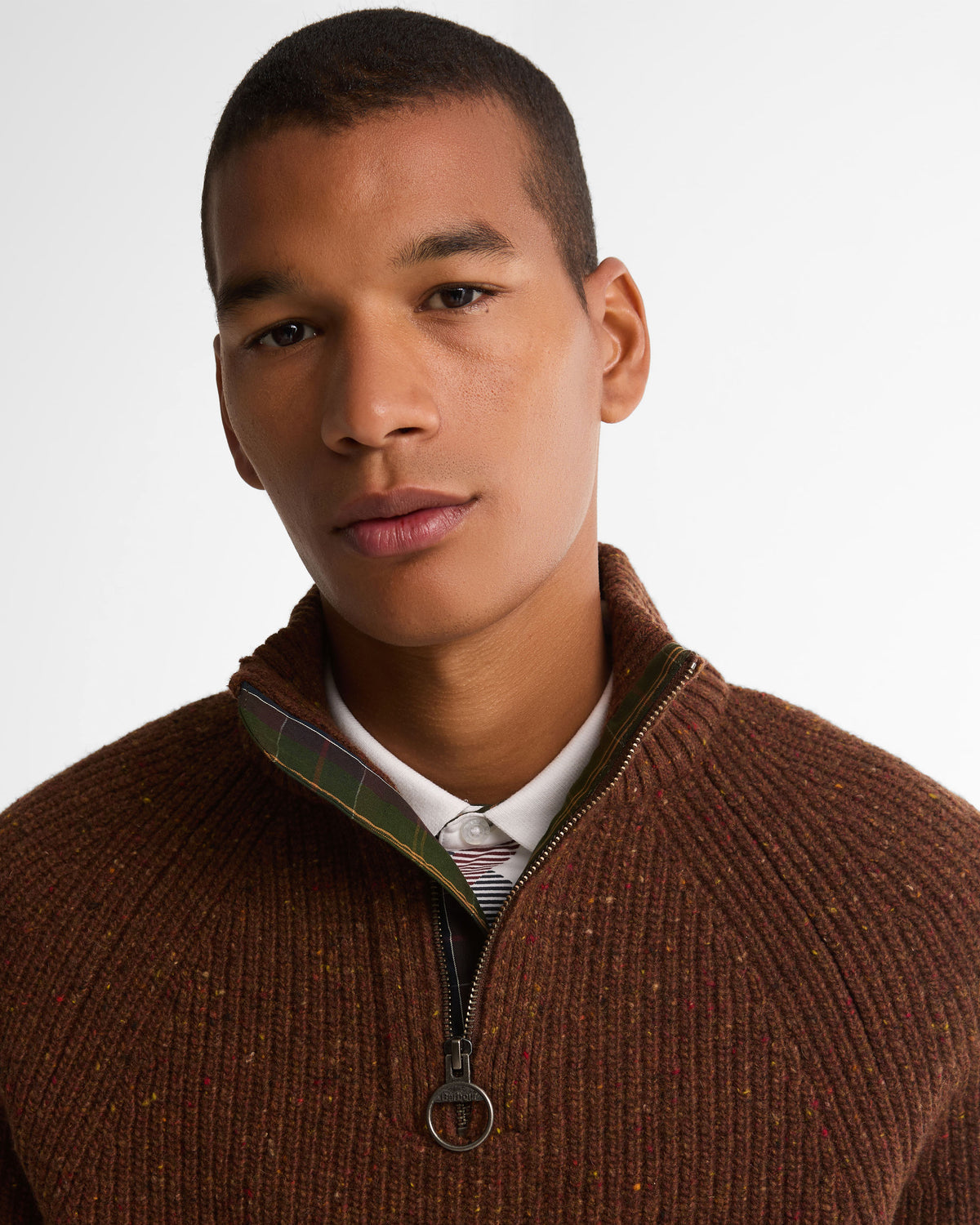 Essentials Fleck Half Zip - Bracken