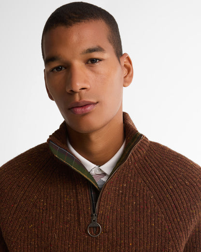 Essentials Fleck Half Zip - Bracken