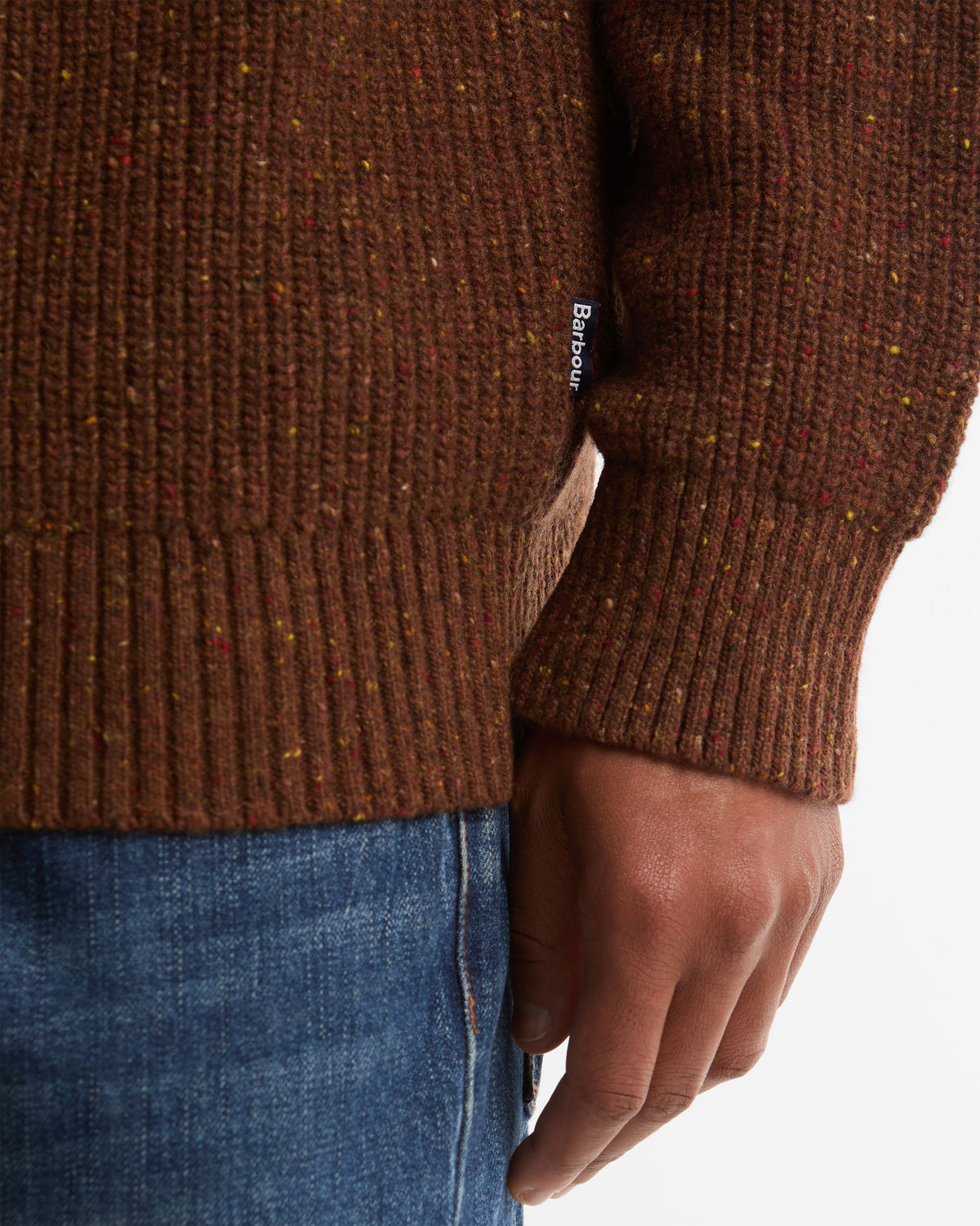 Essentials Fleck Half Zip - Bracken