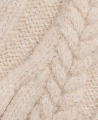 Elsdon Knitted Mittens - Eggshell