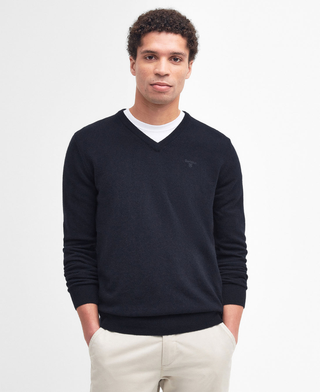 Essential Lambswool V Neck Sweater - Navy