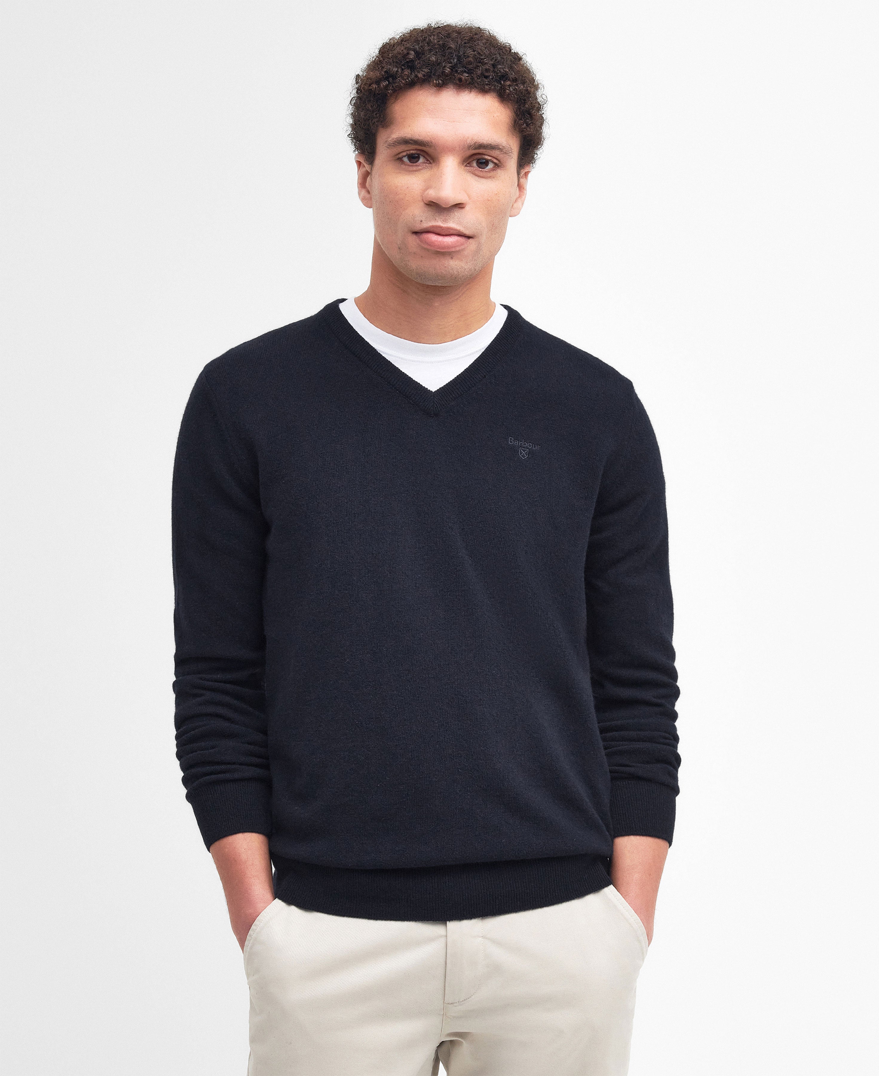 Essential Lambswool V Neck Sweater - Navy