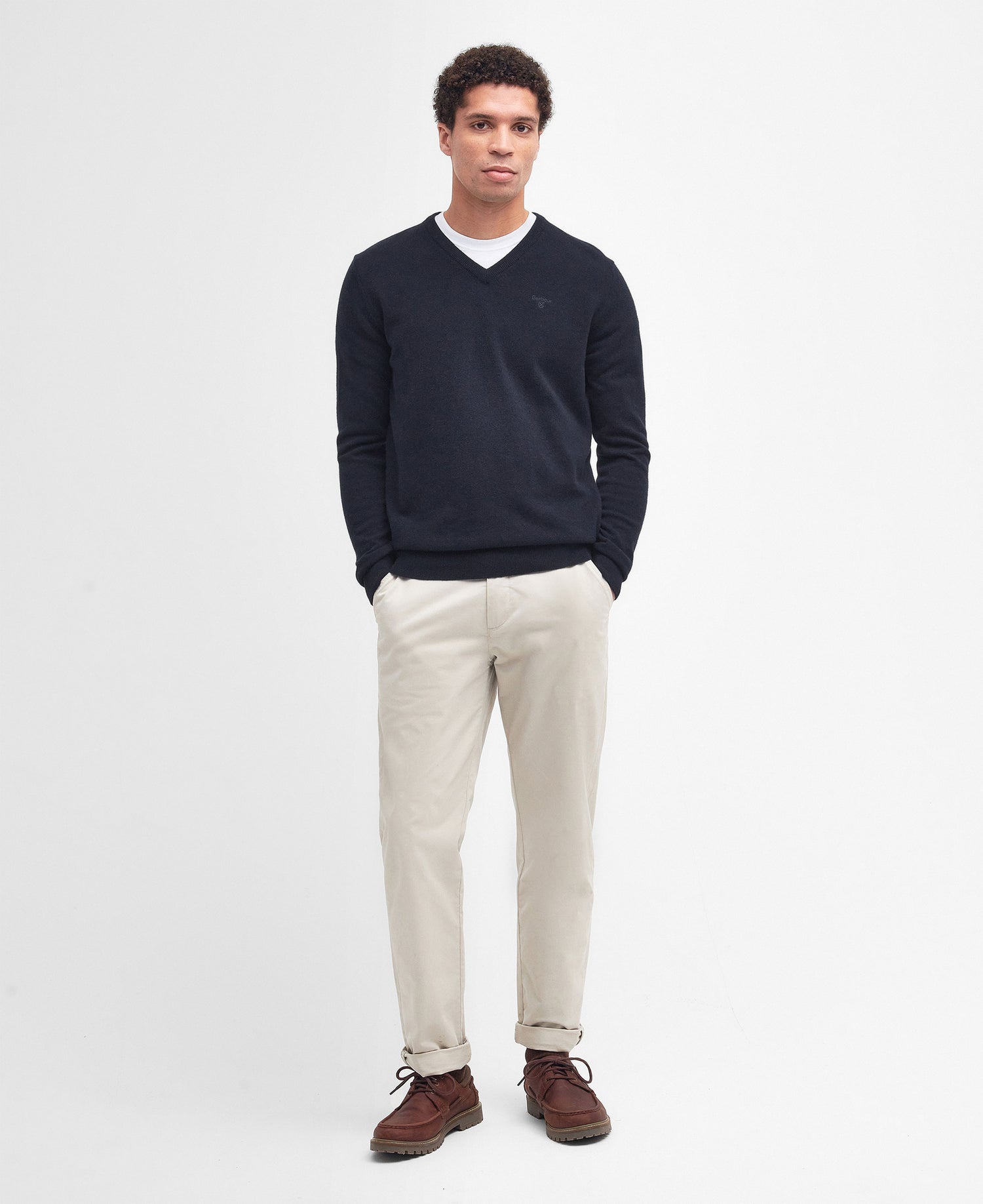 Essential Lambswool V Neck Sweater - Navy