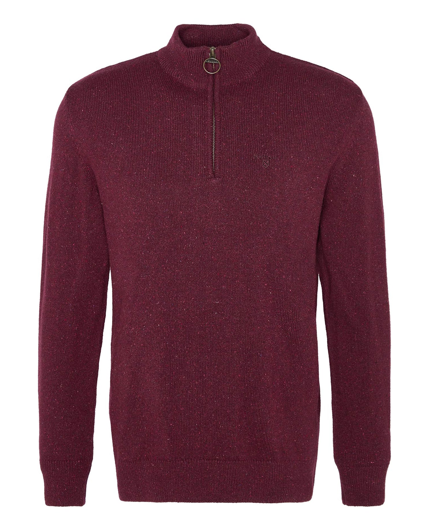 Essential Tisbury Half Zip Knitted Jumper - Ruby