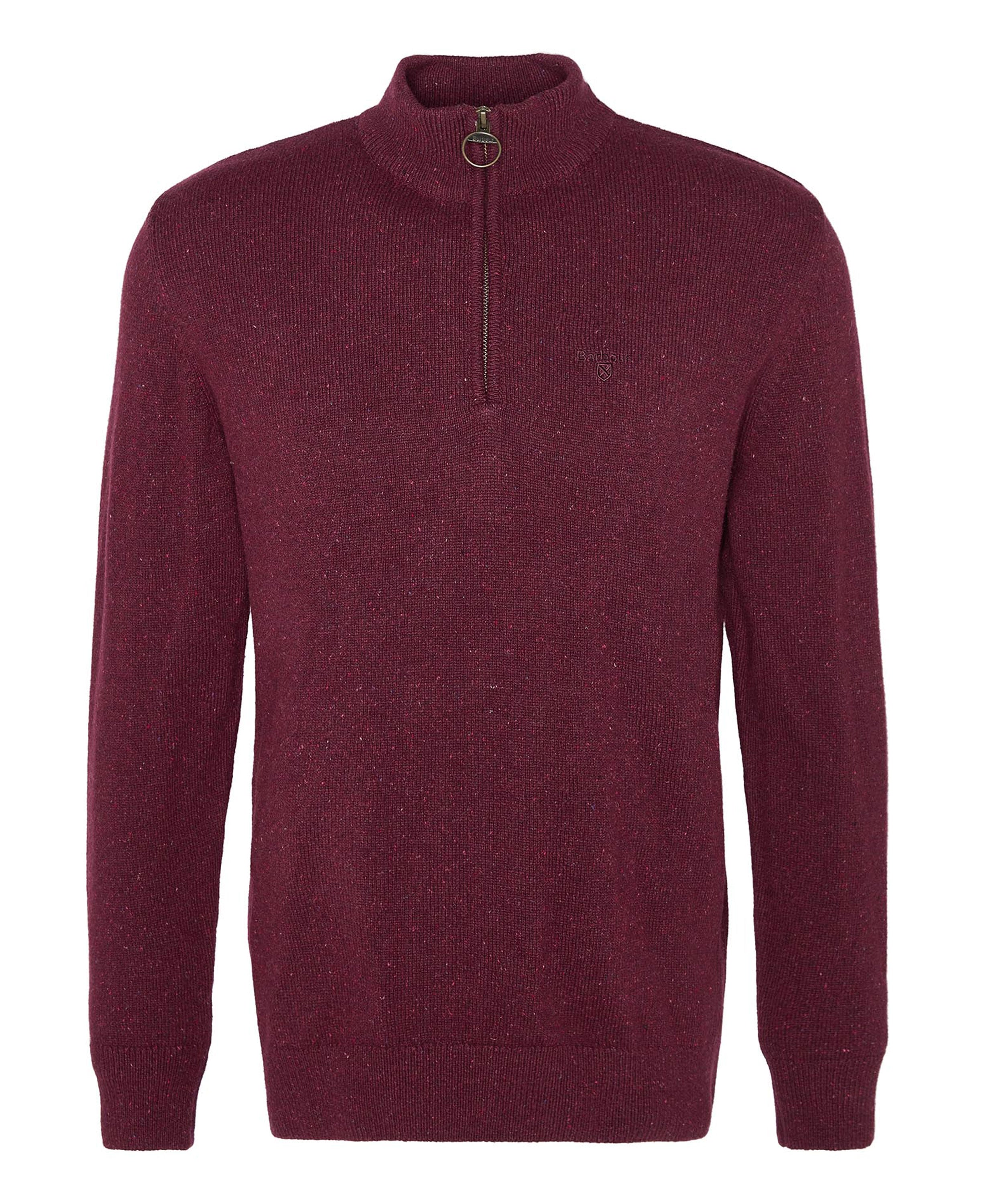 Essential Tisbury Half Zip Knitted Jumper - Ruby