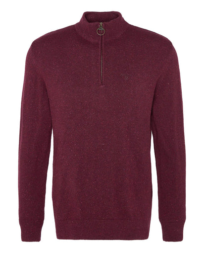 Essential Tisbury Half Zip Knitted Jumper - Ruby