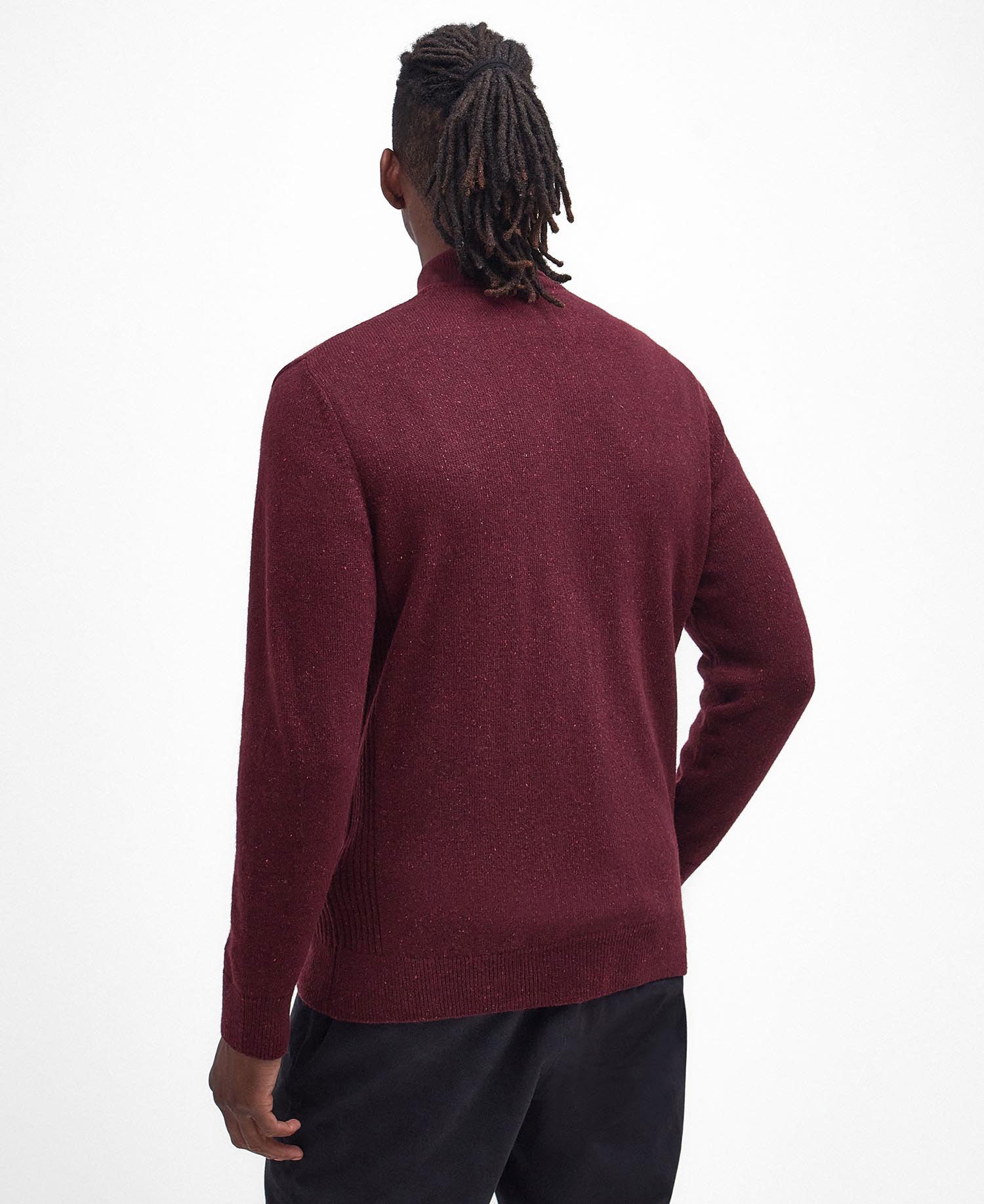 Essential Tisbury Half Zip Knitted Jumper - Ruby