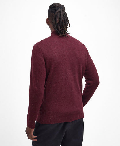 Essential Tisbury Half Zip Knitted Jumper - Ruby
