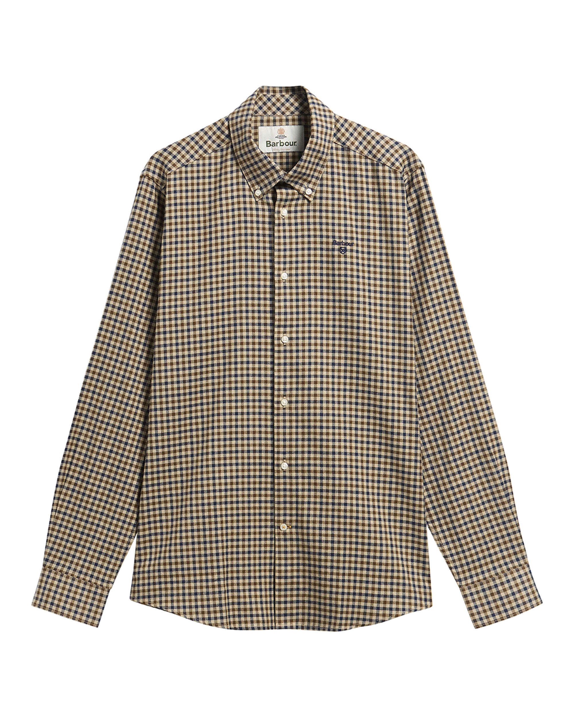 Finkle Tailored Gingham Shirt - Dark Sand