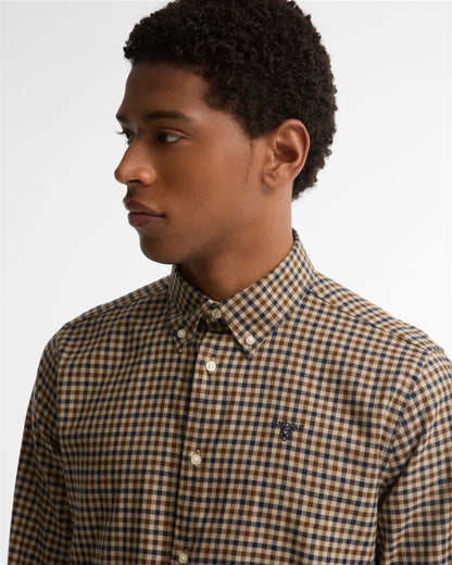 Finkle Tailored Gingham Shirt - Dark Sand