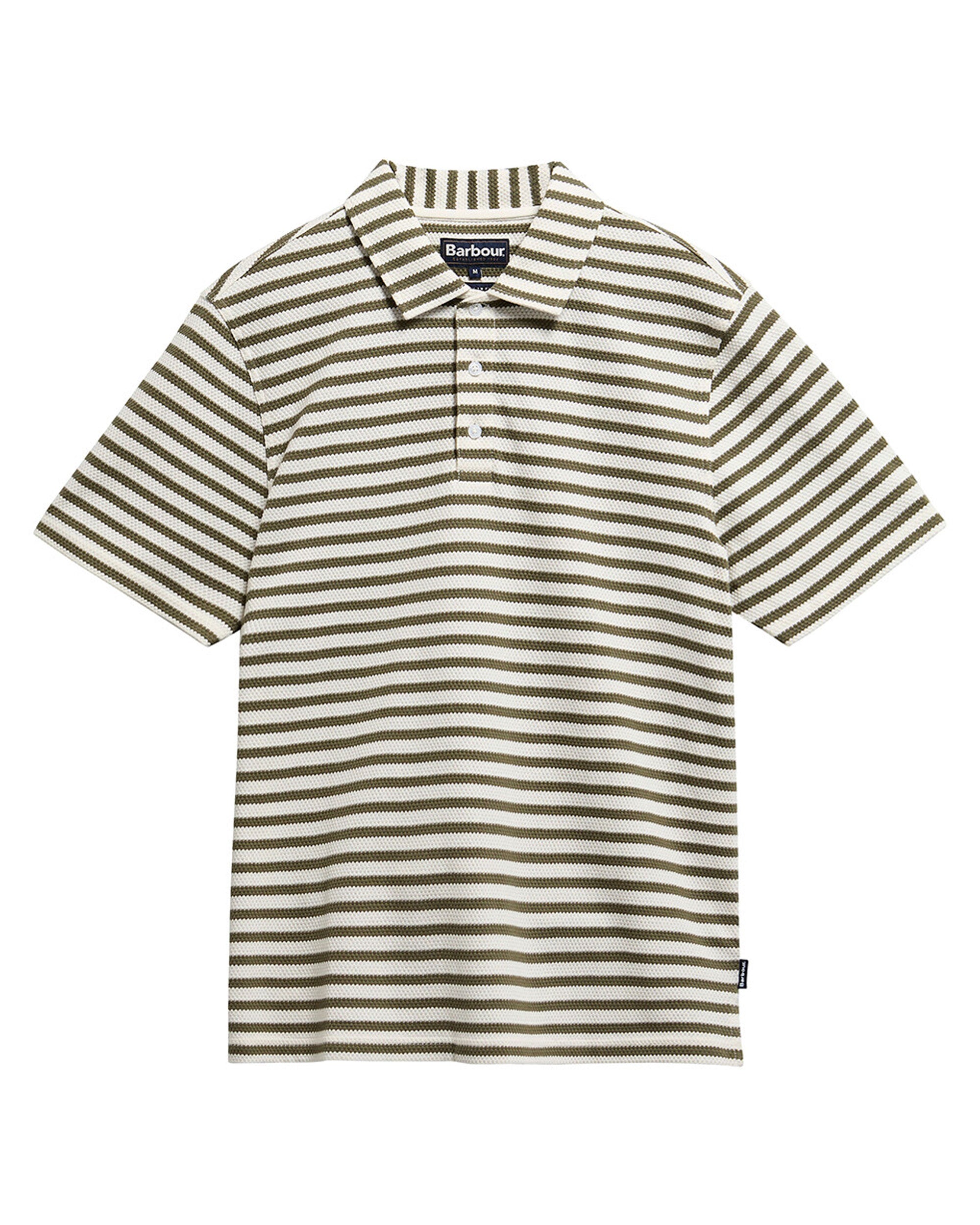 Farlam Striped Tailored Polo Shirt - Whisper White