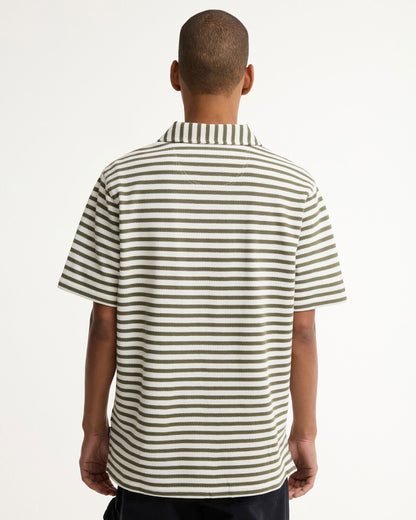 Farlam Striped Tailored Polo Shirt - Whisper White