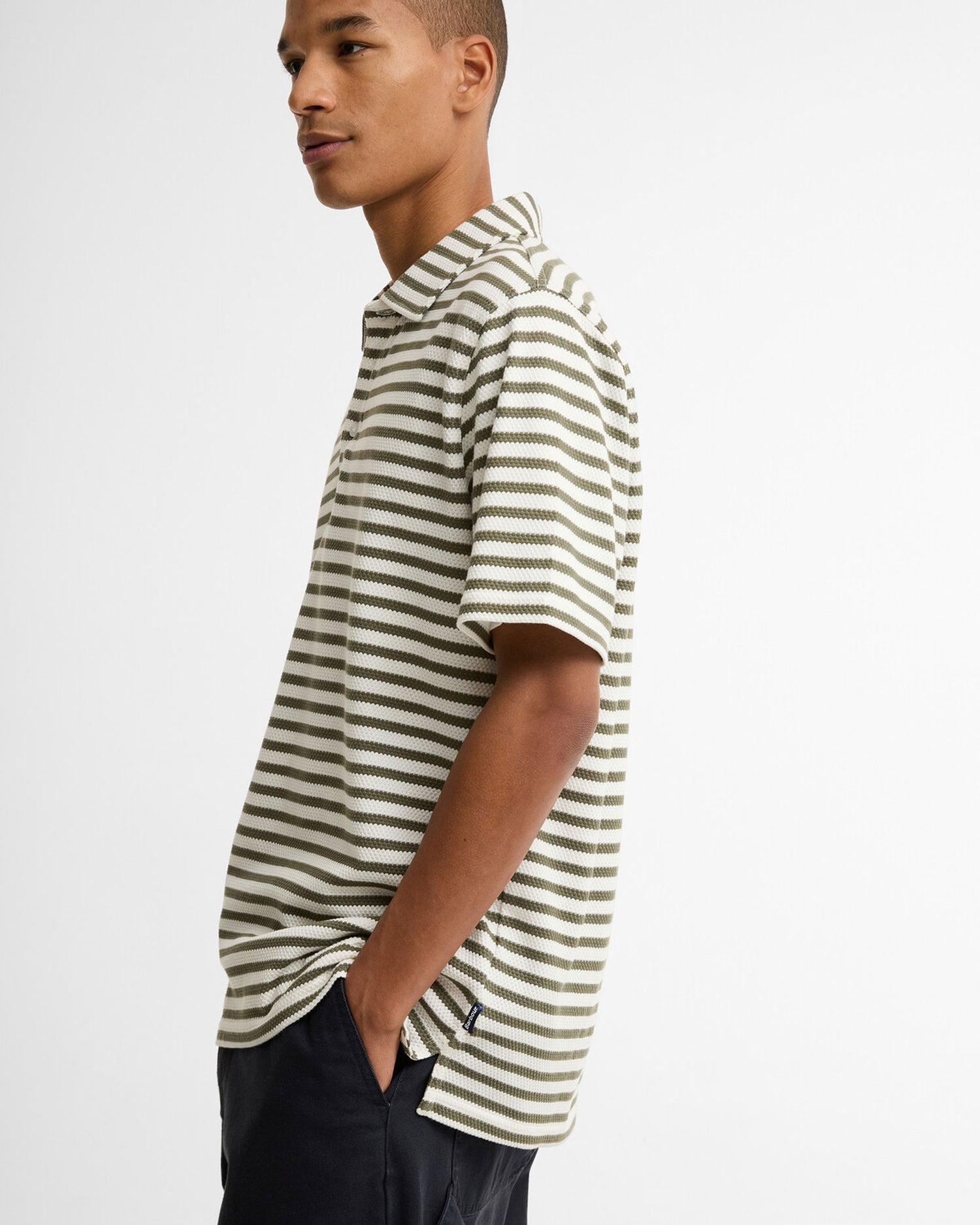 Farlam Striped Tailored Polo Shirt - Whisper White