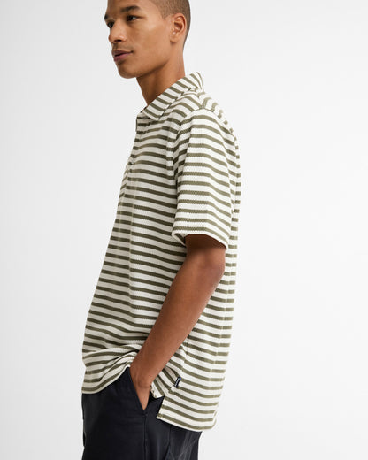 Farlam Striped Tailored Polo Shirt - Whisper White