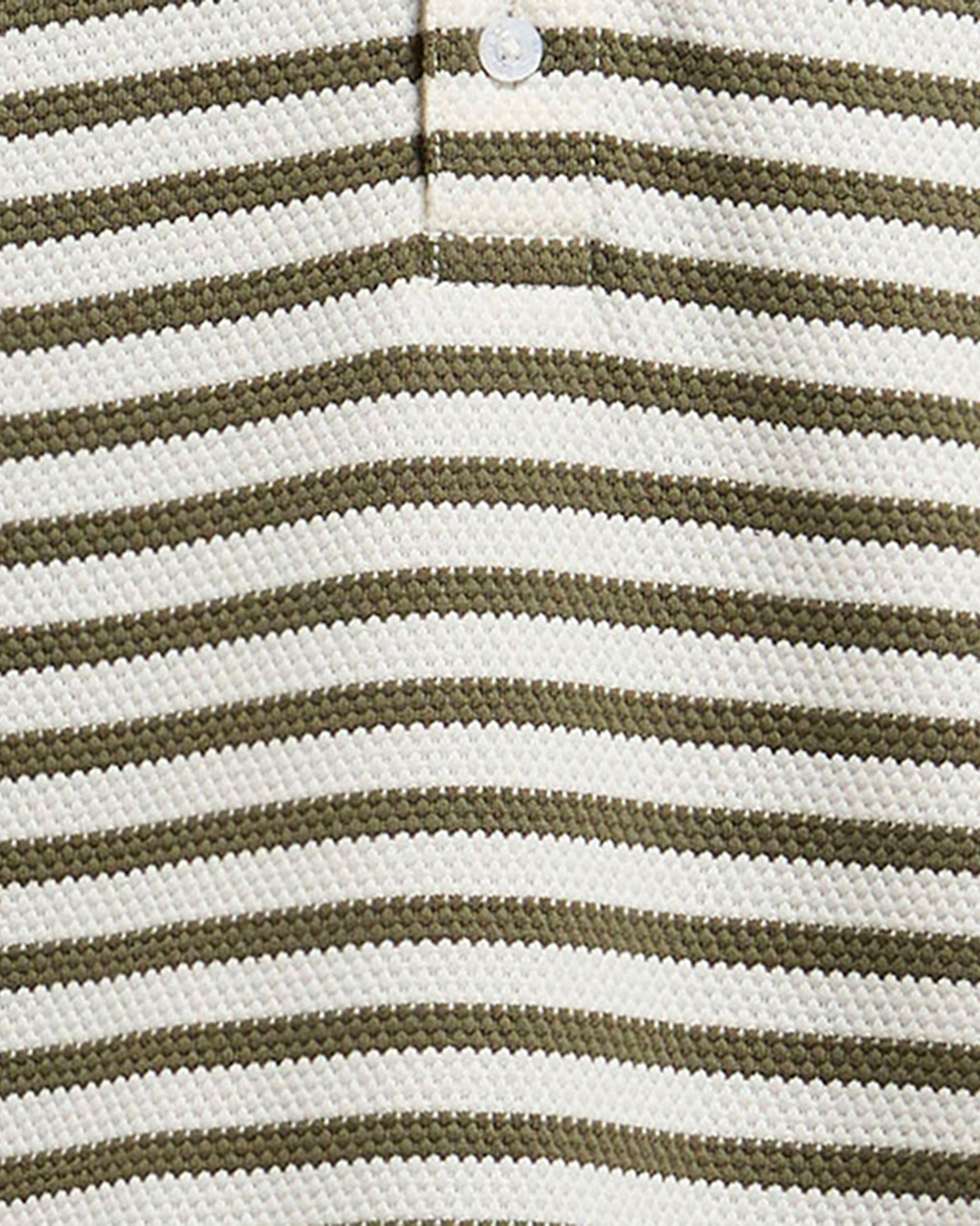 Farlam Striped Tailored Polo Shirt - Whisper White